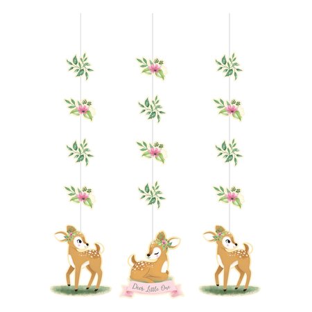 CREATIVE CONVERTING Little Deer Birthday Hanging Cutouts, 32", 36PK 350486